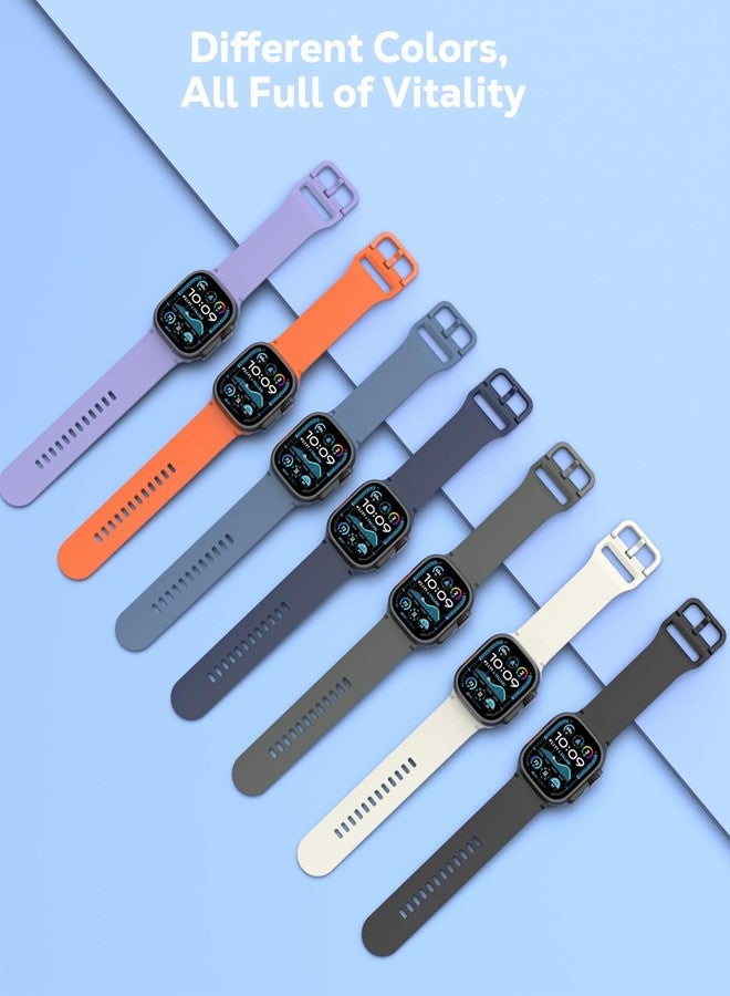 MoKo Sport Watch Band Compatible with Apple Watch Ultra 3/2/1 49mm, S11/S10 46mm, 9/8/7 45mm, SE3/SE2/SE/6/5/4 44mm, 3/2/1 42mm, No Gap Silicone Breathable Replacement Strap for Women Men, Black - Image 5