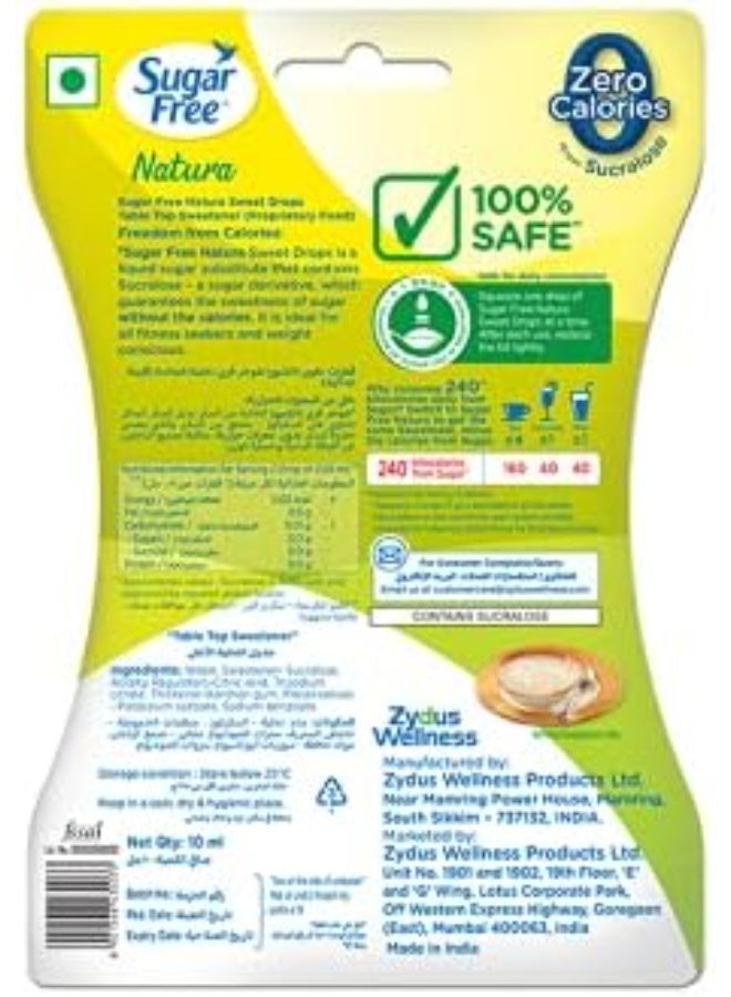 Sugar Free Natura Liquid Drops Pack of 2 (2 × 10ml) – Zero Calorie Sweetener Sucralose Drops for Tea Coffee Baking – Diabetic Friendly Low Glycemic Sugar Substitute UAE - Image 2