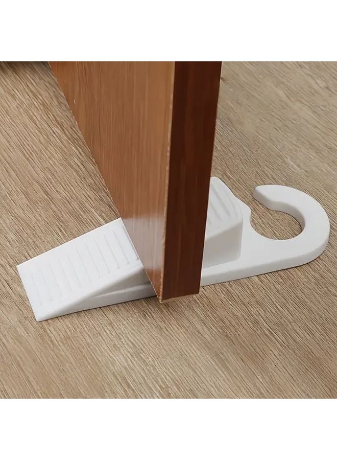 4 Pcs Black Solid Doorstop Wedge with Door Hook - Image 3