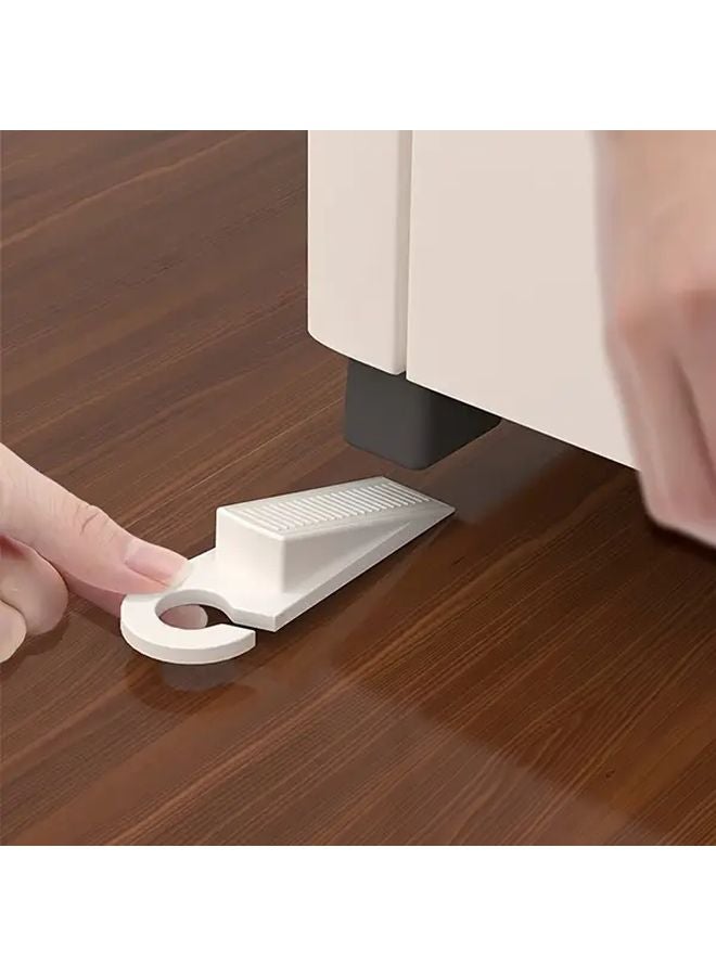 4 Pcs Black Solid Doorstop Wedge with Door Hook - Image 5