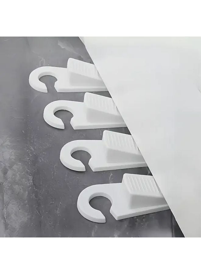 4 Pcs Black Solid Doorstop Wedge with Door Hook - Image 2