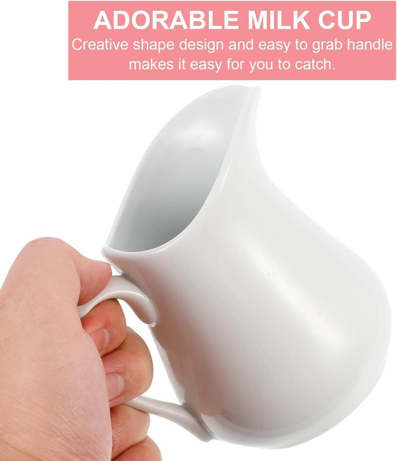 Paulsons Hospitality White Ceramic with Handle Coffee Milk Creamer Pitcher Serving Sauce Pitcher Milk Creamer Jug for Kitchen 100ml Pack of 6Pcs - Image 5