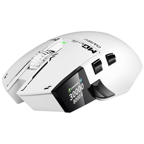 DAREU A980PROMAX Wireless Gaming Mouse-4K/8K Polling-30K DPI Optical Sensor-0.85' TFT Color Display-Magnesium Alloy Buttons-2.4G Wireless/BT/USB Connectivity-Nano Receiver Included - Image 1