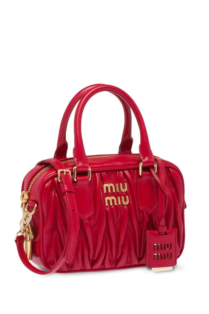 Miu Miu MIU Arcadie Quilted nappa leather bag Top Handbag Shoulder With Crossbody Strap - Image 3