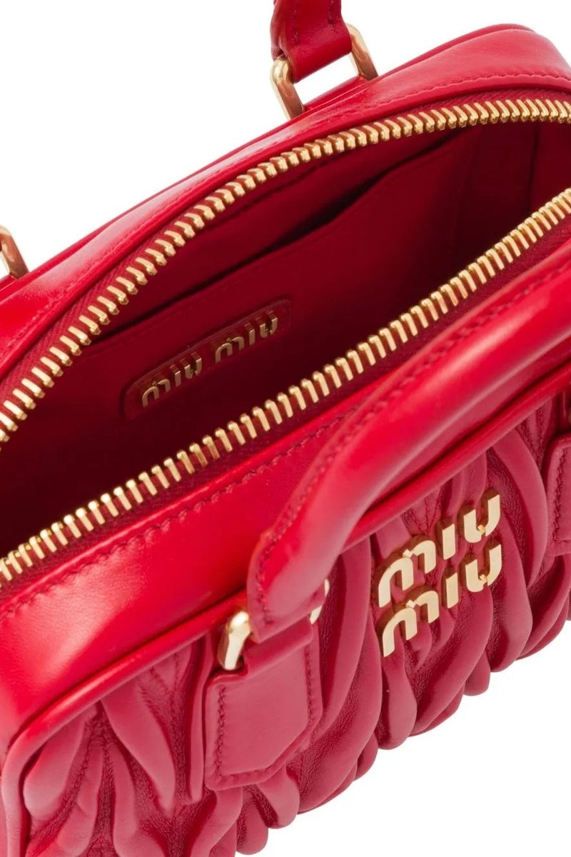 Miu Miu MIU Arcadie Quilted nappa leather bag Top Handbag Shoulder With Crossbody Strap - Image 4