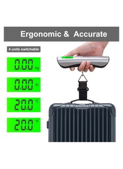 KASTWAVE Luggage Scale, Digital Hanging Luggage Scale, Travel Suitcase Scale, Portable Handheld Weight Baggage Scale, 110 Lbs Capacity, Green Backlight, LCD Display, Auto Data Lock Function  - Image 2