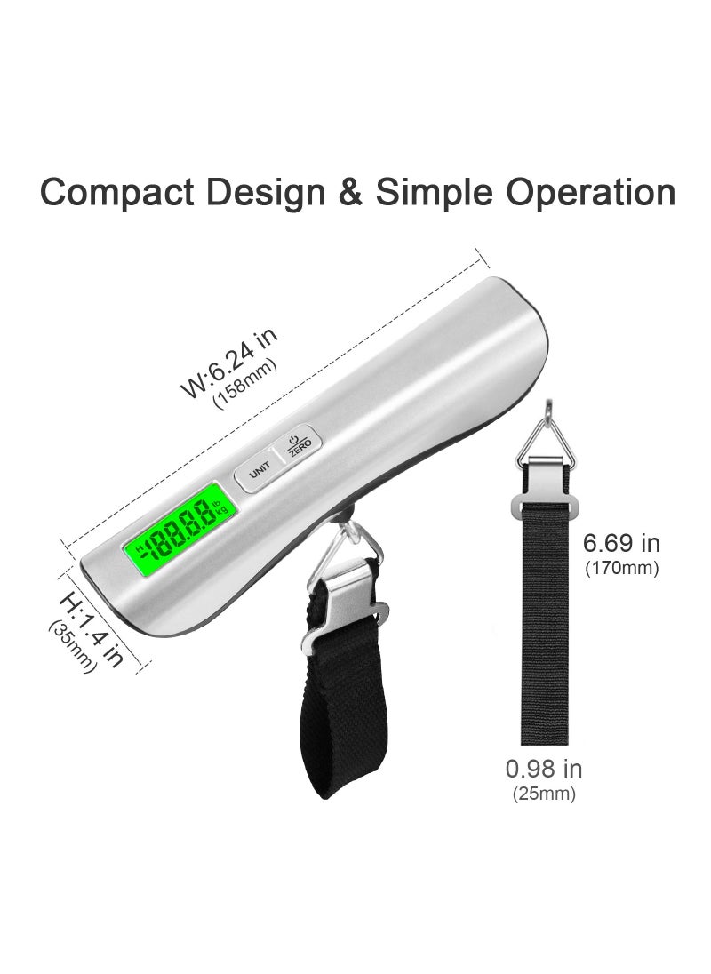 KASTWAVE - Luggage Scale, Digital Hanging Luggage Scale, Travel Suitcase Scale, Portable Handheld Weight Baggage Scale, 110 Lbs Capacity, Green Backlight, LCD Display, Auto Data Lock Function - Image 1