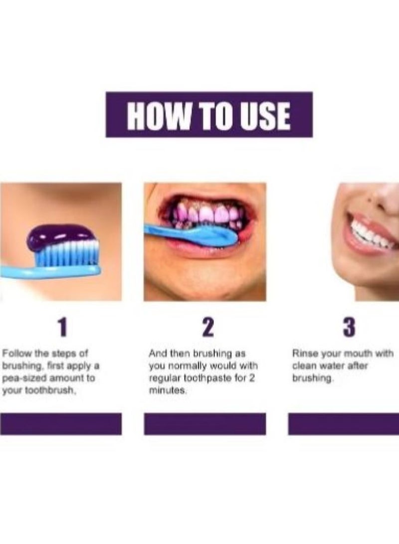 EELHOE Color Corrector Toothpaste 50ml, Tooth Paste for Teeth Whitening, Yellow Teeth Cleaning, Colour Corrector and Effective Stains Removal, Oral Hygiene Care and Health - Image 3