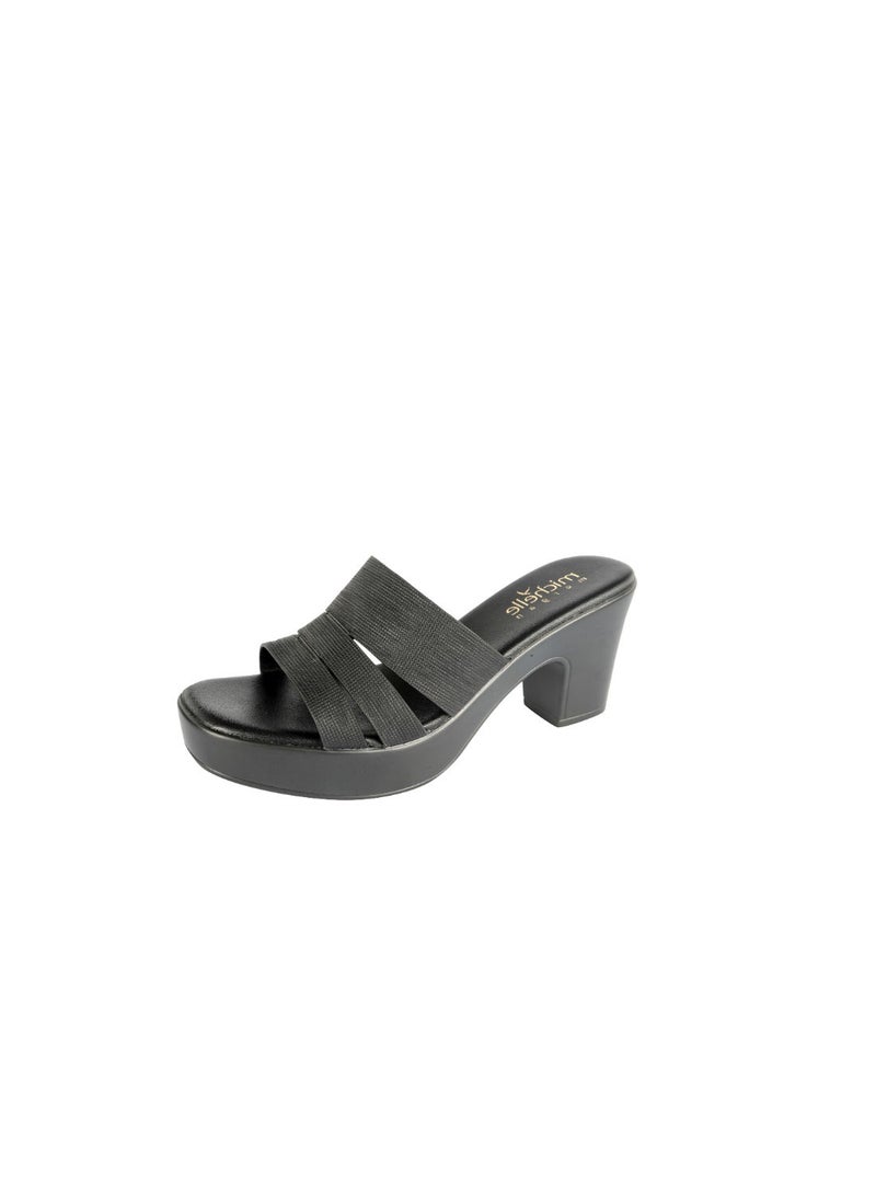 Michelle Morgan - Michelle Morgon Ladies Block Heel Sandals Black 092-2287 - Image 1