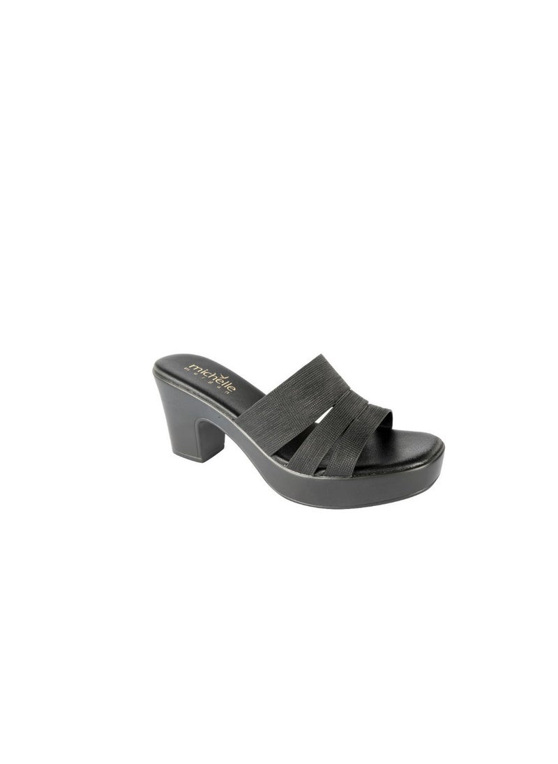 Michelle Morgan - Michelle Morgon Ladies Block Heel Sandals Black 092-2287 - Image 1