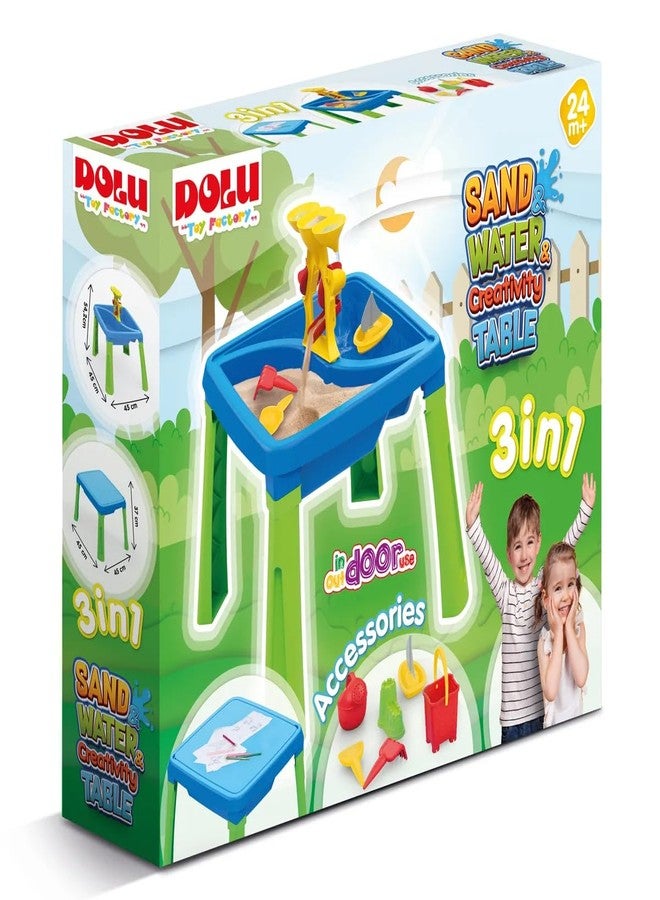 DOLU: 3-in-1 Activity Table: Sand, Water & Creativity - Blue, Green, Yellow - Play Accessories, Sensory Toy, Indoor/Outdoor, Toddlers & Kids Ages 2+ - Image 3