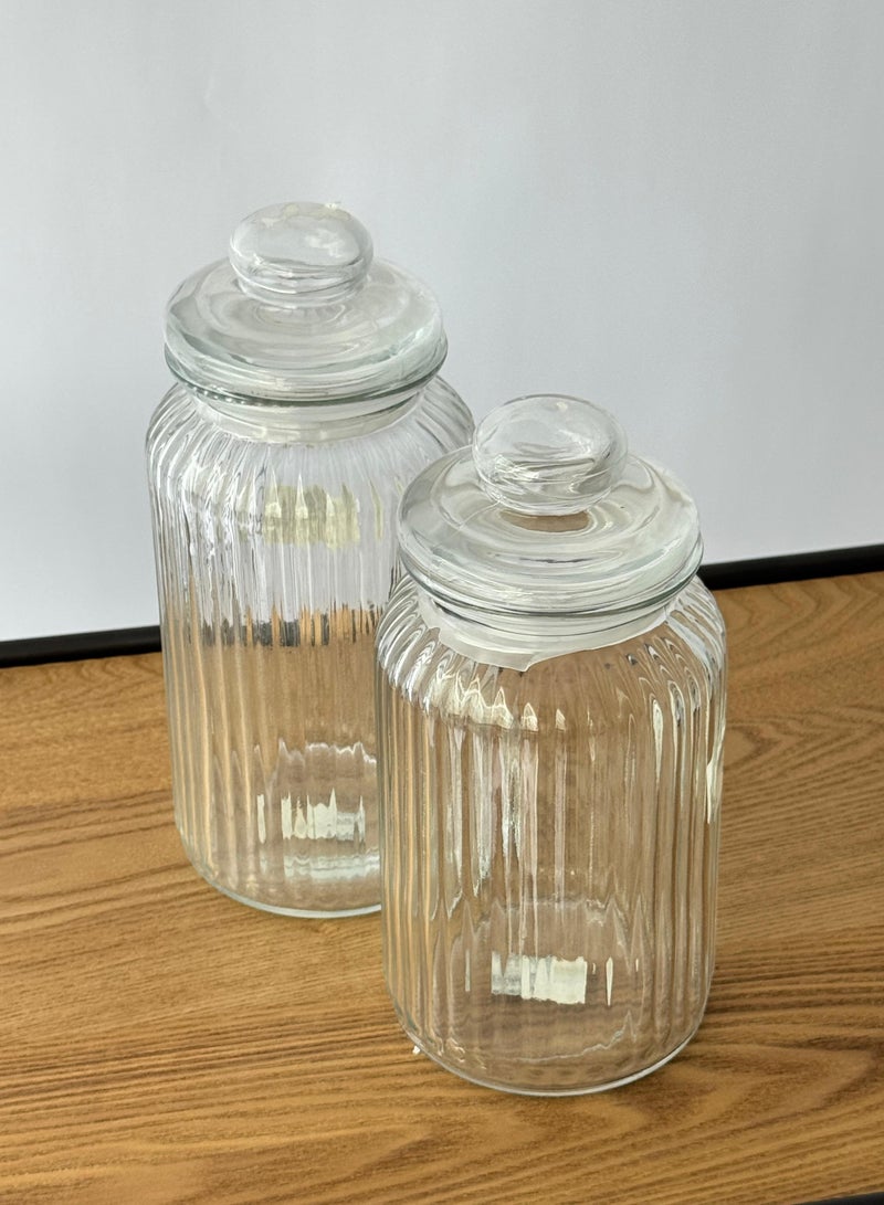 ليفينج طقم برطمان زجاج بتصميم vintage مع غطاء محكم الغلق ، 2 قطعة - Image 3