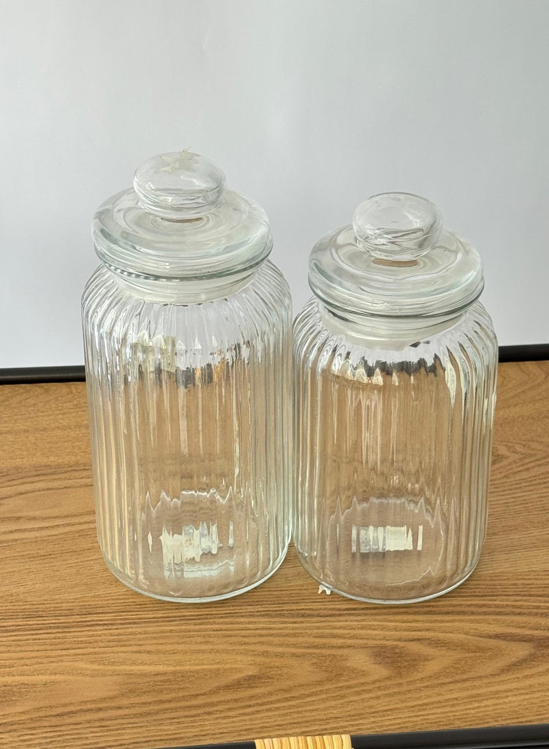 ليفينج طقم برطمان زجاج بتصميم vintage مع غطاء محكم الغلق ، 2 قطعة - Image 4