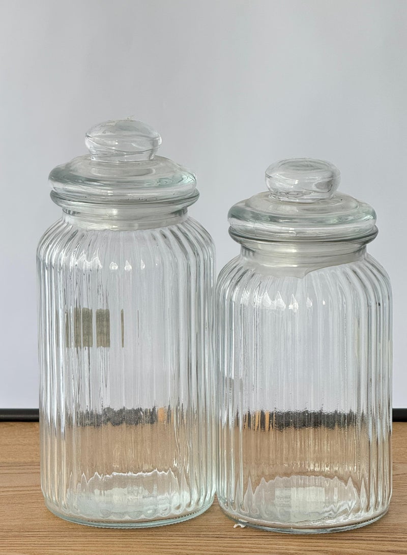 ليفينج طقم برطمان زجاج بتصميم vintage مع غطاء محكم الغلق ، 2 قطعة - Image 5