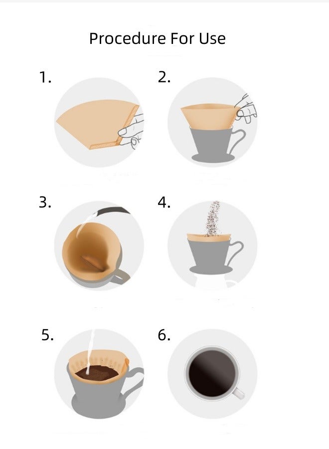 تشوكسيلو 100 قطعة من ورق تصفية القهوة V60 ورق تصفية بني على شكل حرف U - Image 4