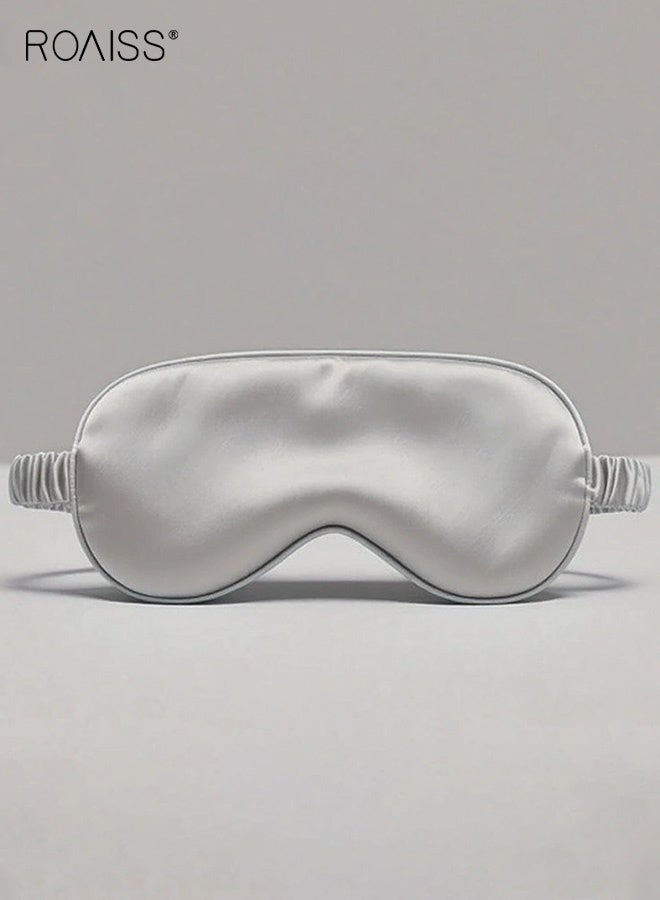 رويس قناع عين للجنسين مع حزام قابل للتعديل، مساعد نوم مانع للضوء، عصابة للعينين للقيلولة والنوم الليلي، تصميم ناعم ومريح، مثالي كهدية للمسافرين، الذين يعانون من الأرق، والنائمين الحساسين للضوء، رمادي - Image 1