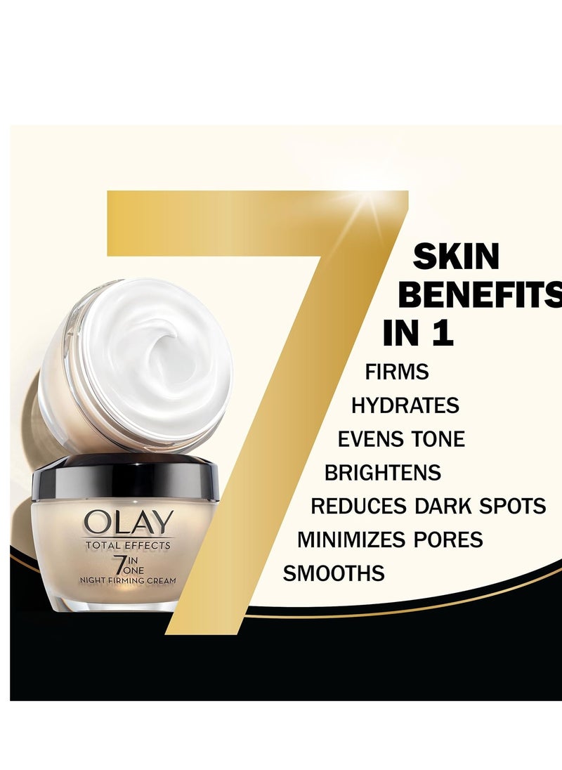 Olay - Olay Total Effects Anti-Aging Night Firming Cream & Face Moisturizer with Vitamin C & E, 1.7 Fluid Ounce - Image 1