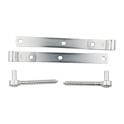 National Hardware N129-767 Screw Hooks/Strap Hinges, 12-Inches, Coated with WeatherGuard Protection, Zinc-Plated - Image 2