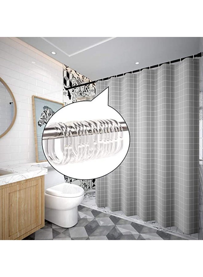 مجموعة من 24 حلقة ستارة دش، مشبك حلقة ستارة دش منزلق، مشبك حلقة ستارة بلاستيكية شفافة، خطاف شريط نافذة الحمام، حلقة مضادة للصدأ على شكل حرف C للحمام والدش - Image 4