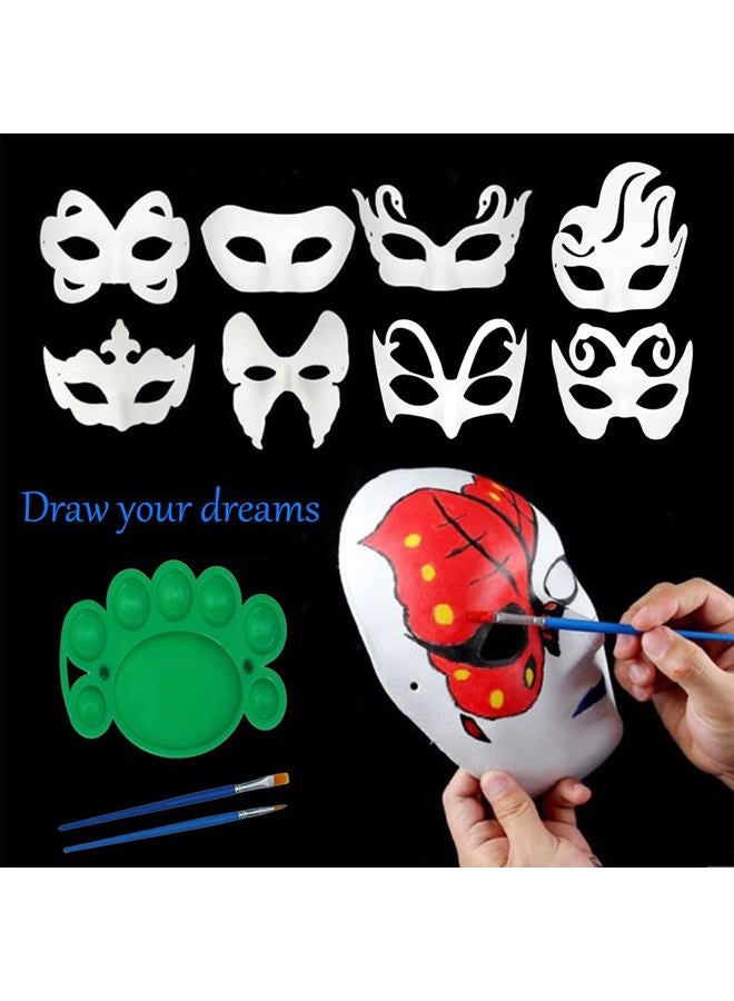 Qavctw 16PCS DIY White Masks Paper Cosplay Christmas Party Mask Unpainted Plain Craft Masquerade Masks for Christmas Mardi Gras Party Mask - Image 4