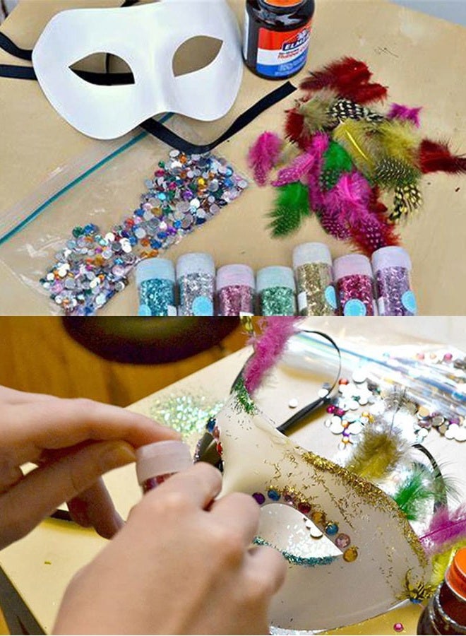 Qavctw 16PCS DIY White Masks Paper Cosplay Christmas Party Mask Unpainted Plain Craft Masquerade Masks for Christmas Mardi Gras Party Mask - Image 5