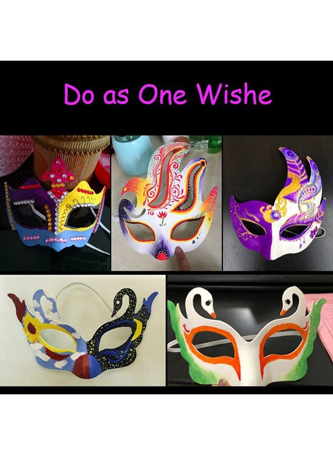 Qavctw 16PCS DIY White Masks Paper Cosplay Christmas Party Mask Unpainted Plain Craft Masquerade Masks for Christmas Mardi Gras Party Mask - Image 2