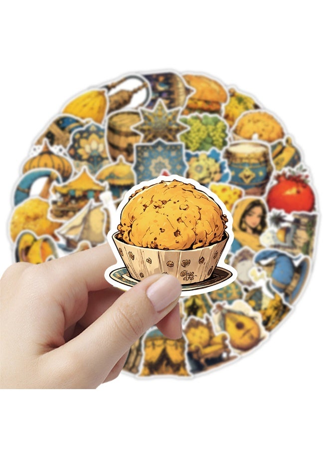 قوس قزح أورينبو 50 قطعة من ملصقات عناصر الشرق الأوسط العتيقة، ملصقات جرافيتي لأجهزة الكمبيوتر المحمول، سجل القصاصات، المجلات، ألواح التزلج، زجاجات المياه، الأمتعة، الهواتف، ملصقات الفينيل المقاومة للماء - Image 5