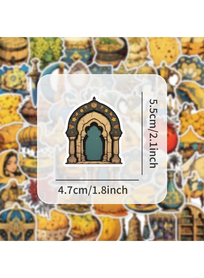 قوس قزح أورينبو 50 قطعة من ملصقات عناصر الشرق الأوسط العتيقة، ملصقات جرافيتي لأجهزة الكمبيوتر المحمول، سجل القصاصات، المجلات، ألواح التزلج، زجاجات المياه، الأمتعة، الهواتف، ملصقات الفينيل المقاومة للماء - Image 4