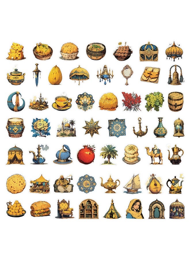 قوس قزح أورينبو 50 قطعة من ملصقات عناصر الشرق الأوسط العتيقة، ملصقات جرافيتي لأجهزة الكمبيوتر المحمول، سجل القصاصات، المجلات، ألواح التزلج، زجاجات المياه، الأمتعة، الهواتف، ملصقات الفينيل المقاومة للماء - Image 2