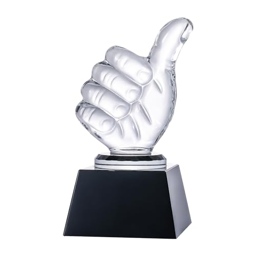 LONGWIN Crystal Thumbs Up Trophy Award, Blank Winner Trophy for Sports, Competition, Talent Show, Appreciate Gifts for Coworkers - Image 1
