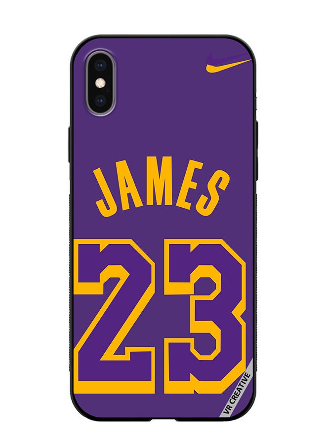 VR CREATIVE Protective Case Cover For Apple iPhone X/XS James 23 Purple Design Multicolour - Image 1