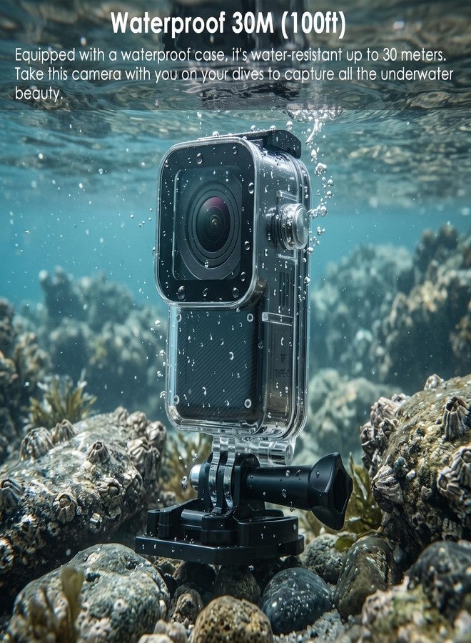ZOMFOM Waterproof Action Camera 5K/30FPS, Tiny EIS Thumb Underwater Camera 100FT with 1.3 Inch Touch Screen, 64GB Card, Accessories Kits, Sports Cam for Vlogging, Diving, Bike, Travel, Hiking - Image 5