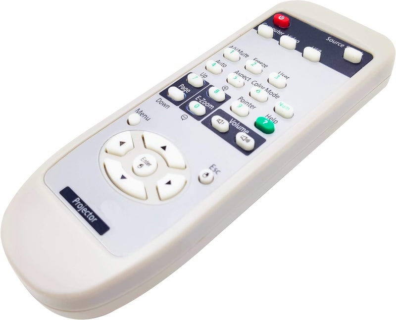 INTECHING 1515068 Projector Remote Control for Epson EB-X9, EH-TW420, EH-TW450, EX31, EX3200, EX51, EX5200, EX71, EX7200, PowerLite 1220/1260/ 79/ Home Cinema 705HD/ S10+/ S7/ S9/ W10+/ W7/ X9, VS200 - Image 1