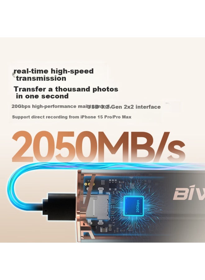 Biwin 1tb Portable Solid State Drive , Pd2000 Series, Lilac Purple, Read Speed 2050mb/s, Type-c Interface, Compatible With Mobile Phones And Computers, External Use