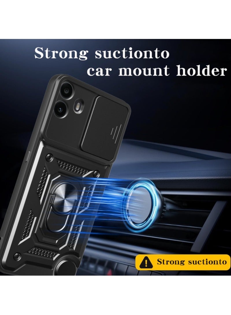 for Nothing CMF Phone 1 / cmf by NOTHING Phone 1 Case Cover, Slide Camera Lens Cover, Magnetic Ring Holder Kickstand Protective Phone Case for Nothing CMF Phone 1 / cmf by NOTHING Phone 1, Black  - Image 3