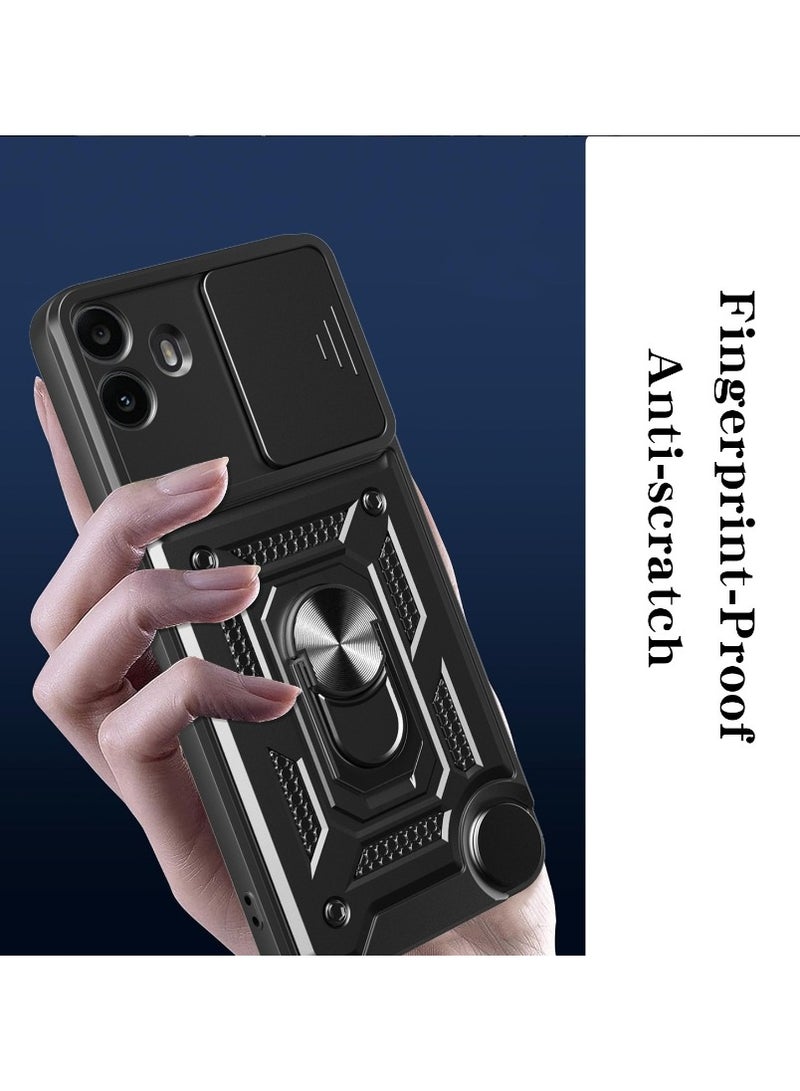 for Nothing CMF Phone 1 / cmf by NOTHING Phone 1 Case Cover, Slide Camera Lens Cover, Magnetic Ring Holder Kickstand Protective Phone Case for Nothing CMF Phone 1 / cmf by NOTHING Phone 1, Black  - Image 4