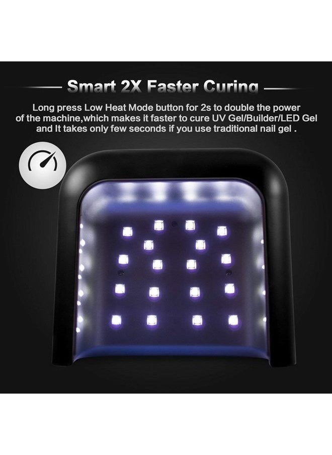 SUNUV - 48W UV LED Professional Nail Lamp for Gel Nail Polish Curing UV Light Nail Dryer 5 Fingernails & Toenails with Sensor, 39 PCS LED Beads SUN3 Gift for Woman Mom Girl - Image 1
