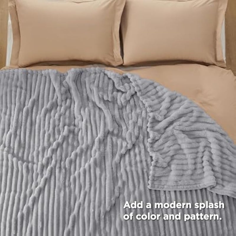 إسكدنيا بطانية بيضاء للاريكة - بطانيات ناعمة ومريحة للنساء، اغطية صغيرة لطيفة للبنات، 200 × 230 سم - Image 5