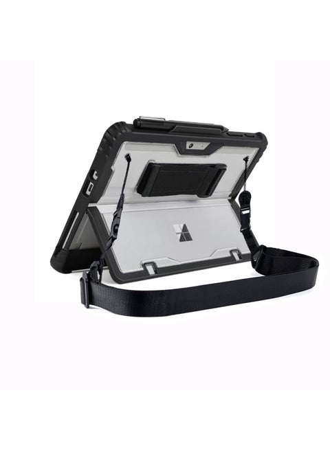 For Microsoft Surface Pro11 Protective Case Pro10/9/8 Anti-fall Bracket All-inclusive Three-proof Protective Case-Colour:Black + Shoulder Strap-Applicable Model:Microsoft Surface Pro8