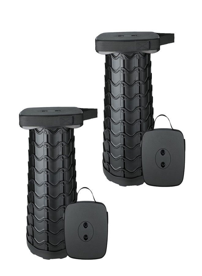 Boreeman كرسي بوريمان القابل للطي والمطور، كرسي مربع محمول، خفيف الوزن ولكنه أكثر متانة مع قدرة تحمل تصل إلى 400 رطل، مثالي للتخييم وصيد الأسماك والمشي لمسافات طويلة والشواء (عبوة من قطعتين باللون الأسود) - Image 1