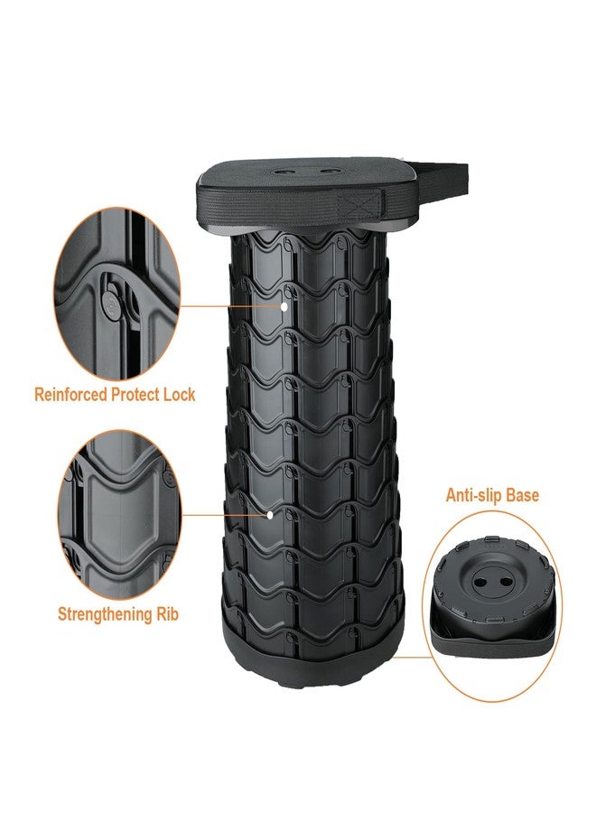 Boreeman كرسي بوريمان القابل للطي والمطور، كرسي مربع محمول، خفيف الوزن ولكنه أكثر متانة مع قدرة تحمل تصل إلى 400 رطل، مثالي للتخييم وصيد الأسماك والمشي لمسافات طويلة والشواء (عبوة من قطعتين باللون الأسود) - Image 4