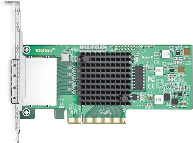 ipolex External PCIe SAS/SATA HBA Controller Card, SAS2008 Chip, PCIe 2.0 x8 6Gb/s, Same as 9200-8E, Dual Mini SAS 8088, JBOD/Non-RAID Support, Windows/Linux/VMware Compatible - Image 2