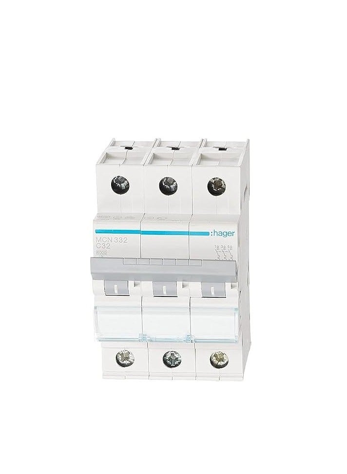 Hager Hager MCN332 6KA 3 Pole Miniature Circuit Breaker (32A)  - Image 2