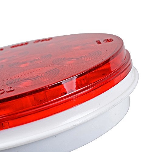 Anzio 4pcs Red Round 4" 12- LED Brake Stop Tail Light Compatible with Cargo Semi Trailer Container Tractor Truck Bus Lorries - Image 5