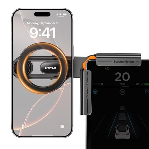 IYOFINE M2026 Tesla Model Y Phone Mount, for MagSafe Magnetic Car Mount for Tesla Model Y Juniper 2026 & Model 3 Highland Accessories, Dashboard Screen Holder Compatible with iPhone Pro Max Android - Image 1