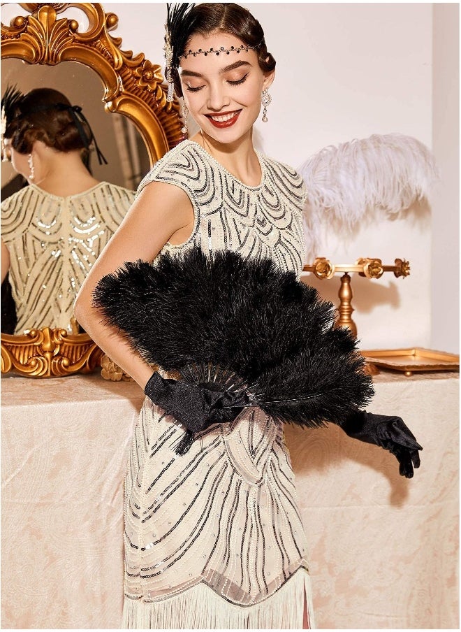 Generic - Women's Flapper Dresses 1920s Beaded Fringed Great Gatsby Dress, Beige/M - Image 1