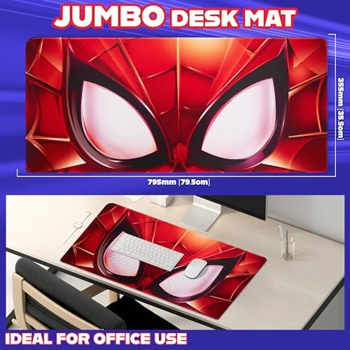 Marvel Spiderman Desk Mat Large Mouse Mat 31.2 x 13.9” Desk Protector Mat PC Laptop Keyboard Gaming & Office Supplies Non Slip - Spiderman Gifts for Men (Red Spiderman) - Image 3