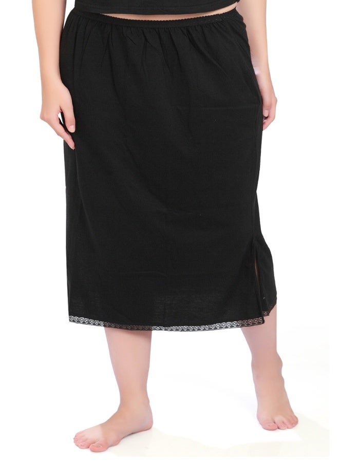 mybody MyBody Maxi Inskirt Pack of 2 – Black Cotton Underskirts for Women | Breathable & Stretchable Inner Skirt for Abaya, Gown & Maxi Dress | Sizes S to 3XL | Comfortable Modest Wear  - Image 4