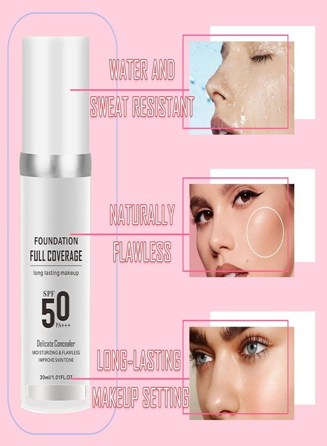 Fusang 2PCS Color Changing Foundation Set - Full Coverage Long Lasting Flawless Liquid With 2 Cosmetics Sponges - Non-Greasy Cover Concealer Nude Makeup Base 30ml B - Image 5