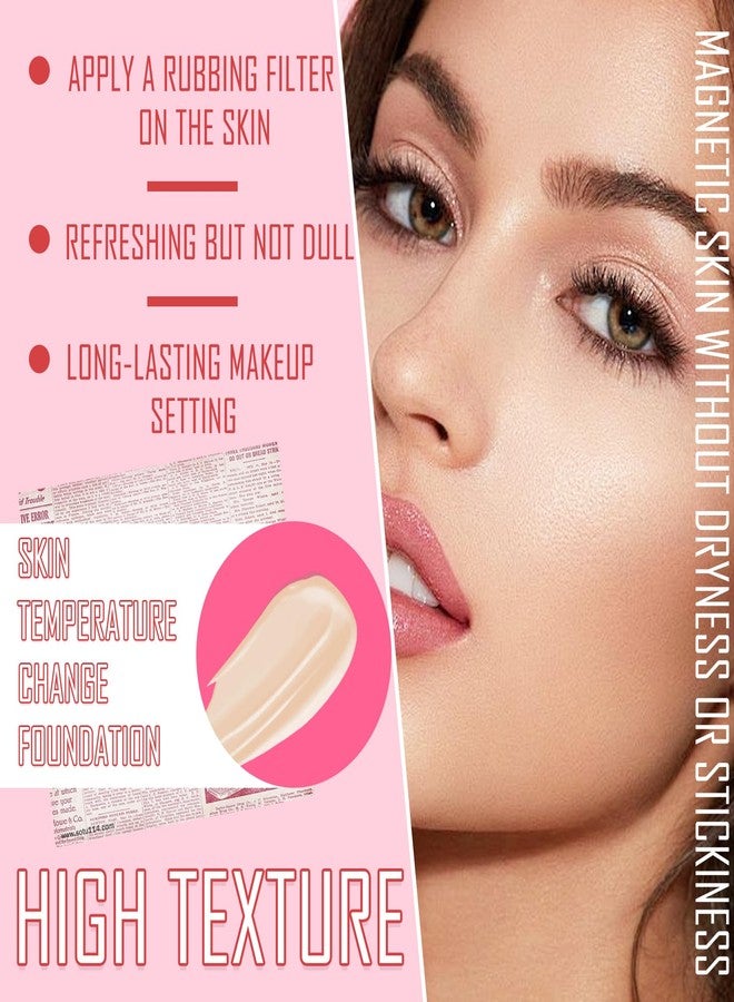 Fusang 2PCS Color Changing Foundation Set - Full Coverage Long Lasting Flawless Liquid With 2 Cosmetics Sponges - Non-Greasy Cover Concealer Nude Makeup Base 30ml B - Image 4